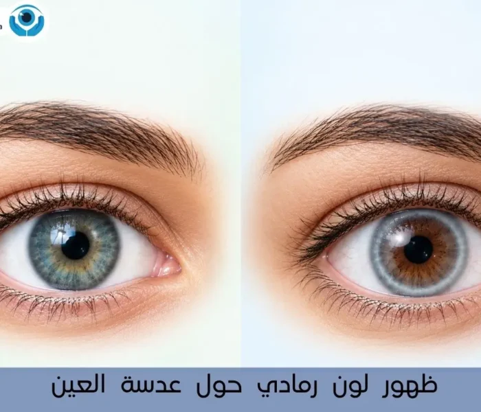 ظهور لون رمادي حول عدسة العين